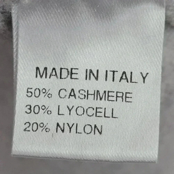 Bartolini Made In Italy Light Gray Cashmere Blend Crop Sweater Women's L 7CT - Picture 6 of 7